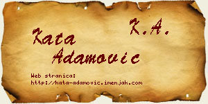 Kata Adamović vizit kartica